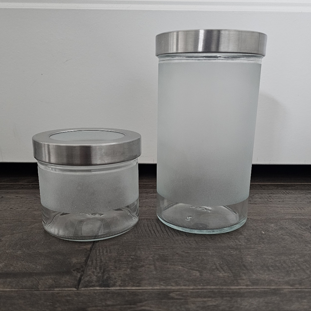 IKEA Maya Roberts Droppar Frosted Glass Storage Container Canisters Jars